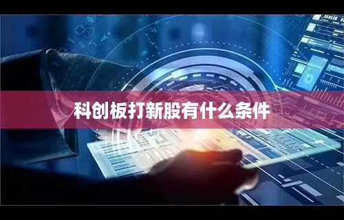 科创板打新股有什么条件