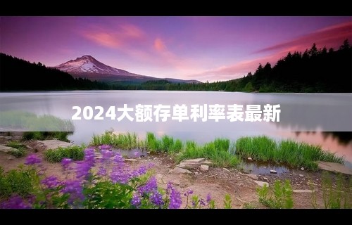 2024大额存单利率表最新