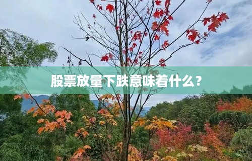 股票放量下跌意味着什么？